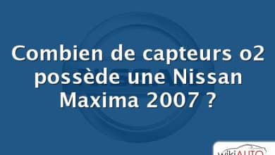 Combien de capteurs o2 possède une Nissan Maxima 2007 ?